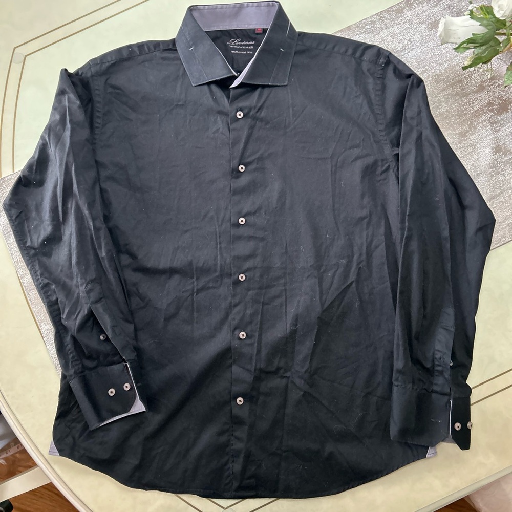 Levina’s Showcase Men's Black Dress Shirt